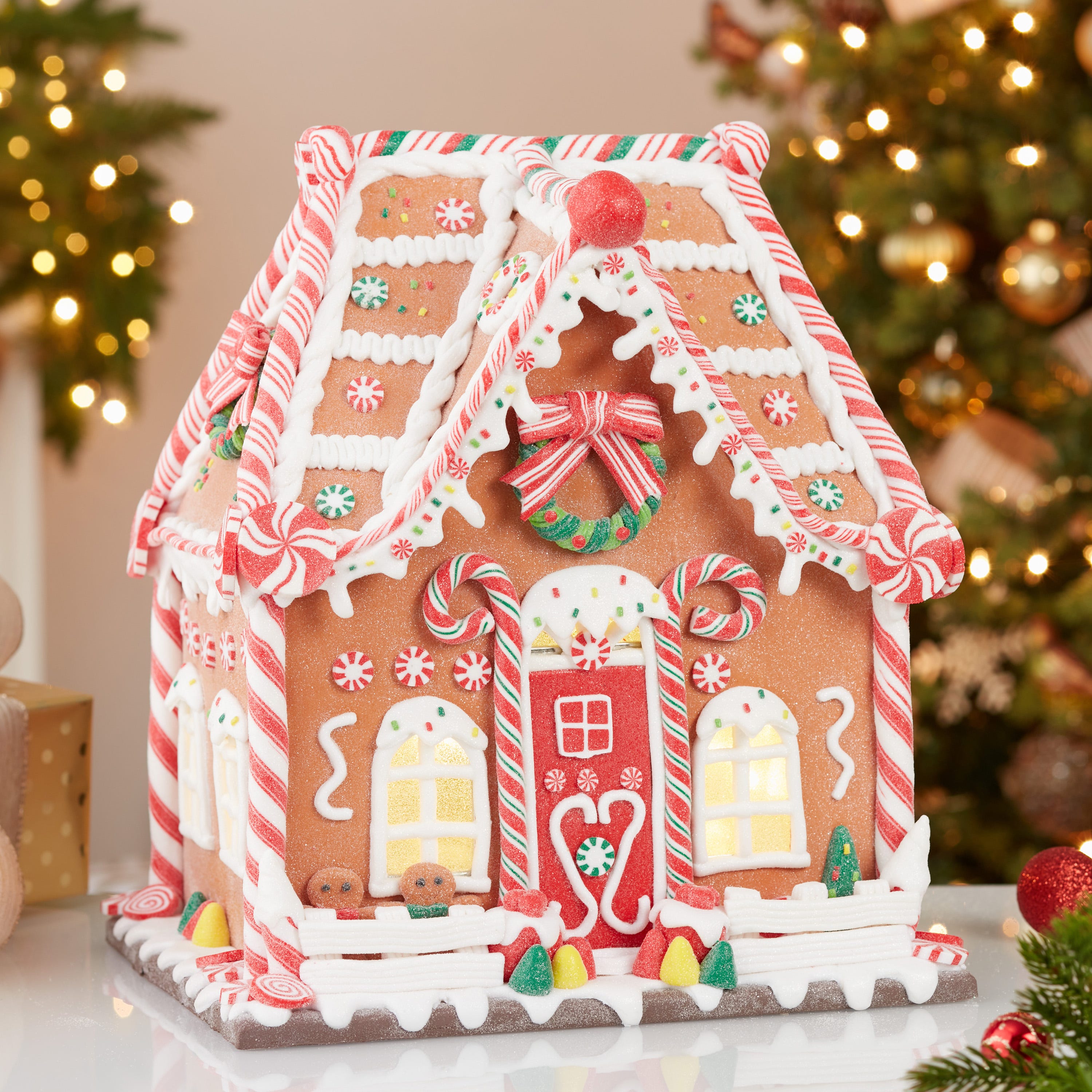Kurt Adler 13-Inch Battery-Operated Gingerbread House with LED Light and Timer